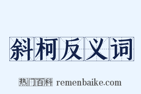 斜柯反义词是什么意思的图片